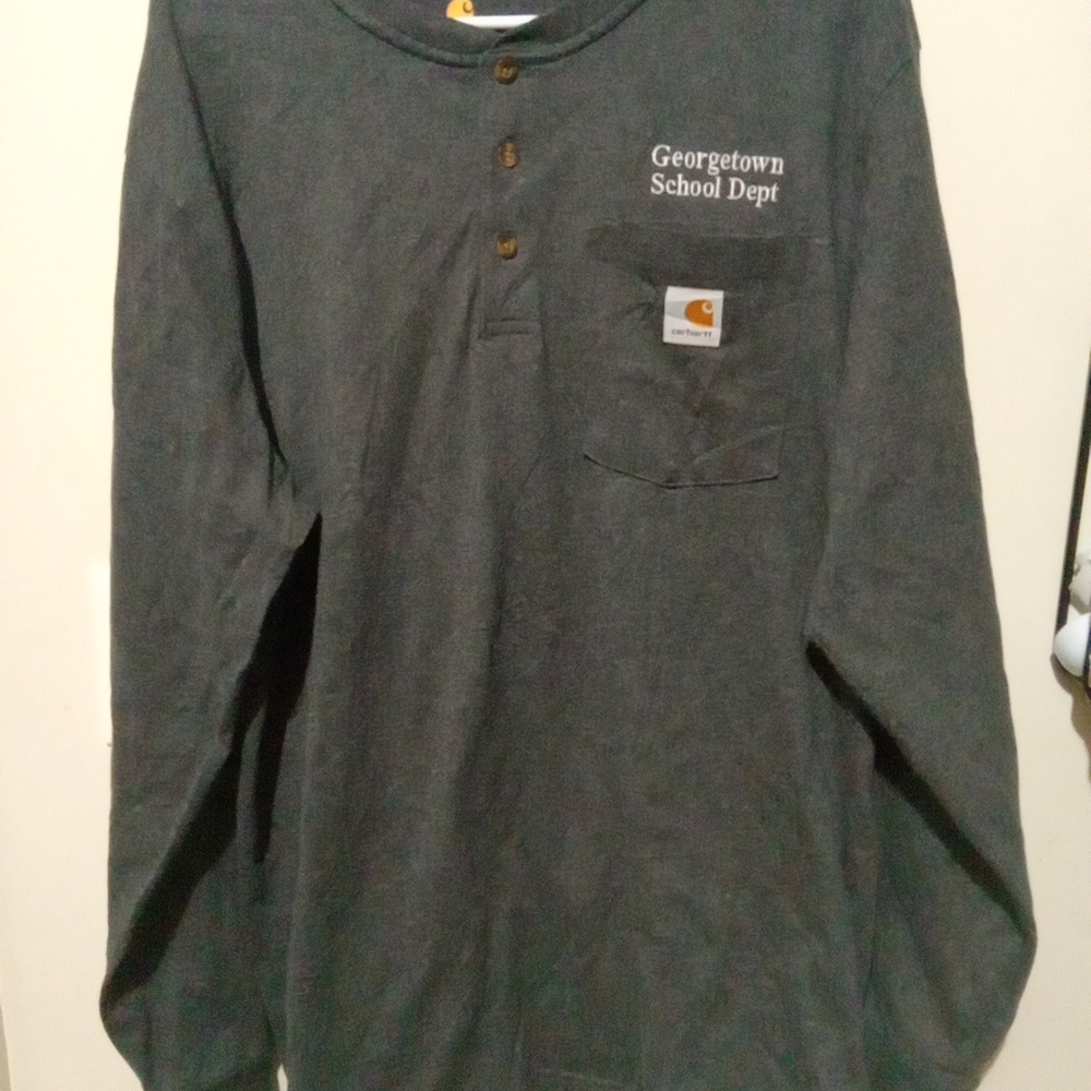 Carhartt Dark Gray Shirt with Yellow Logo Men Size Large